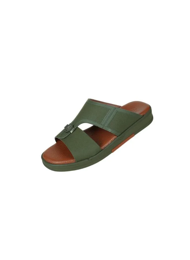 008-3832 Barjeel Uno Mens Arabic Sandals Leather Olive